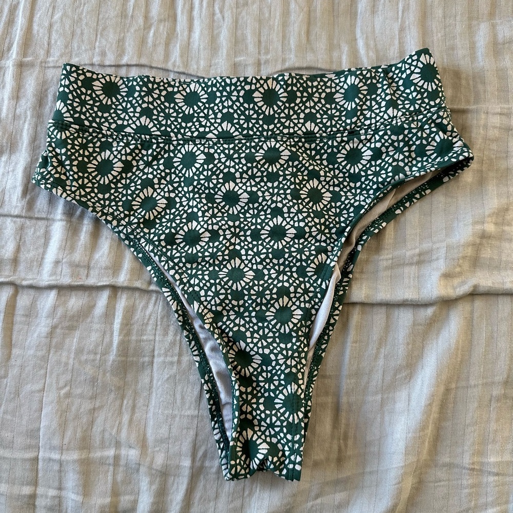 Cotton On Green and White Floral Bikini Bottom